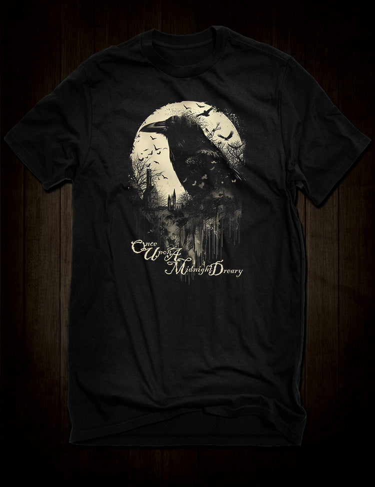 Once Upon a Midnight Dreary T-Shirt - Edgar Allan Poe Tribute Fashion