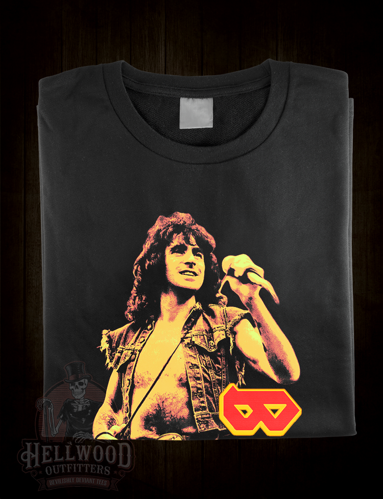 Legendary AC/DC frontman shirt design