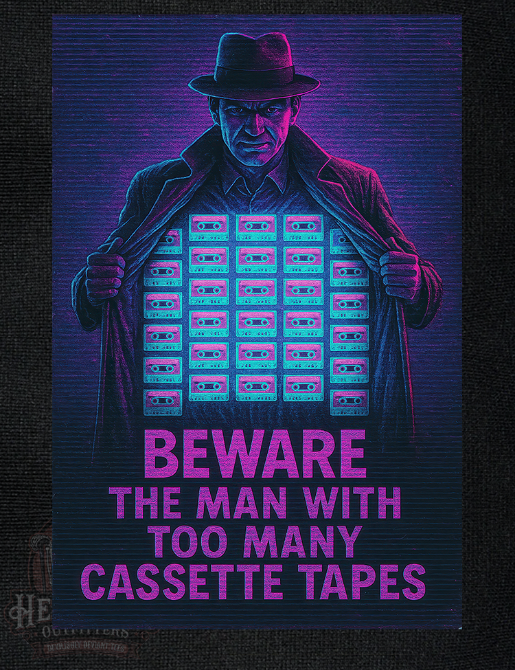 Beware the cassette tape man retro horror synthwave shirt