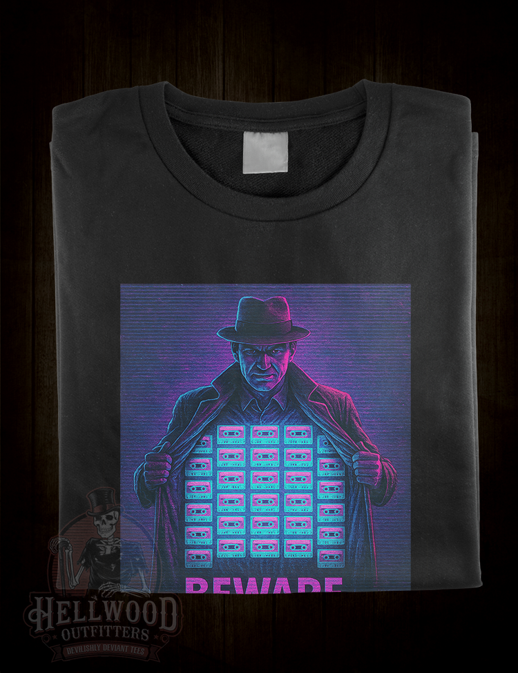Vintage underground cassette tape dealer neon t-shirt