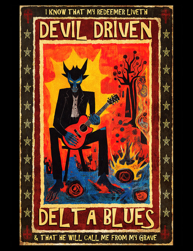 Crossroads blues folklore inspired t-shirt