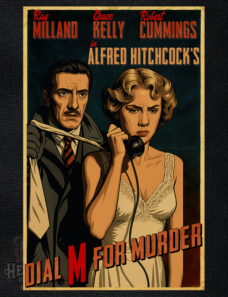ster
Retro Hitchcock poster tee design from Dial M For Murder