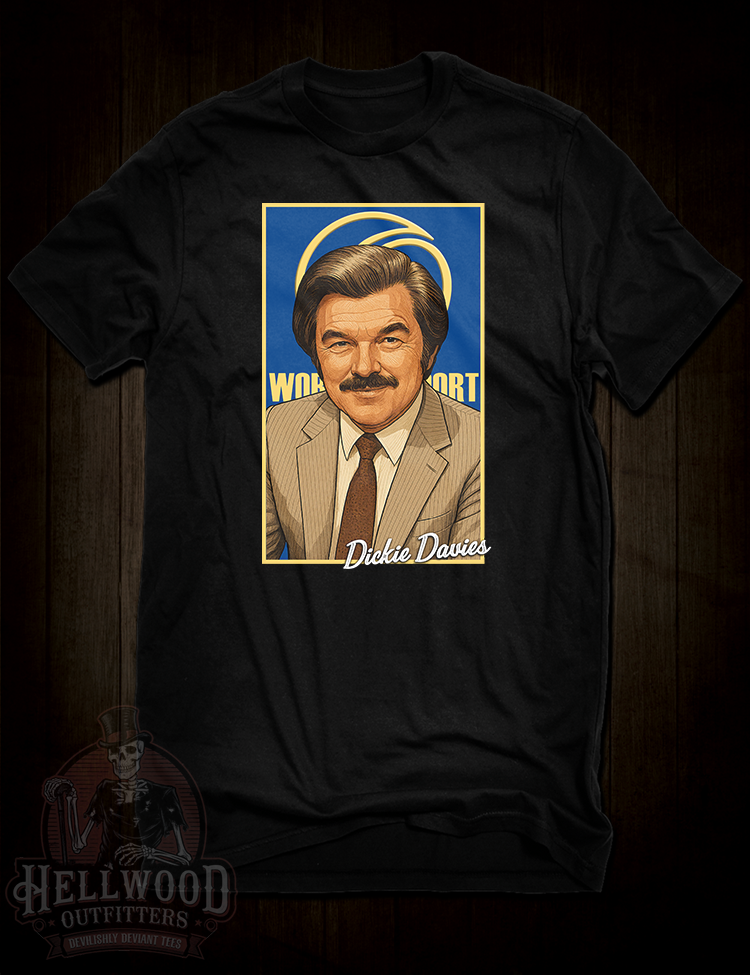 Dickie Davies British sports broadcaster tribute t-shirt