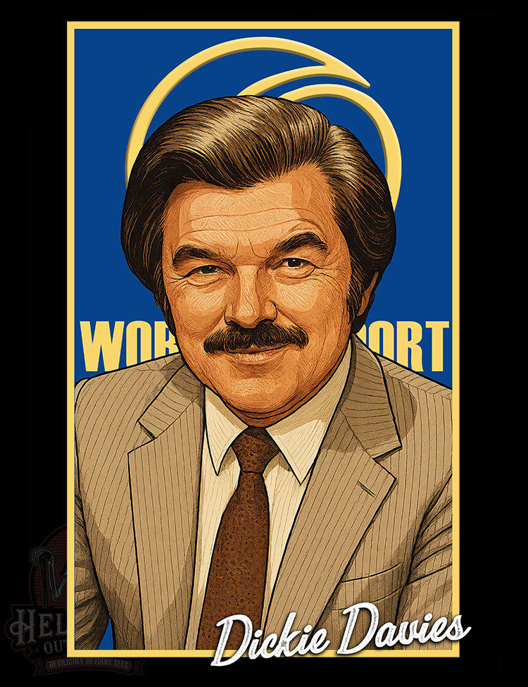 World of Sport legend Dickie Davies t-shirt design