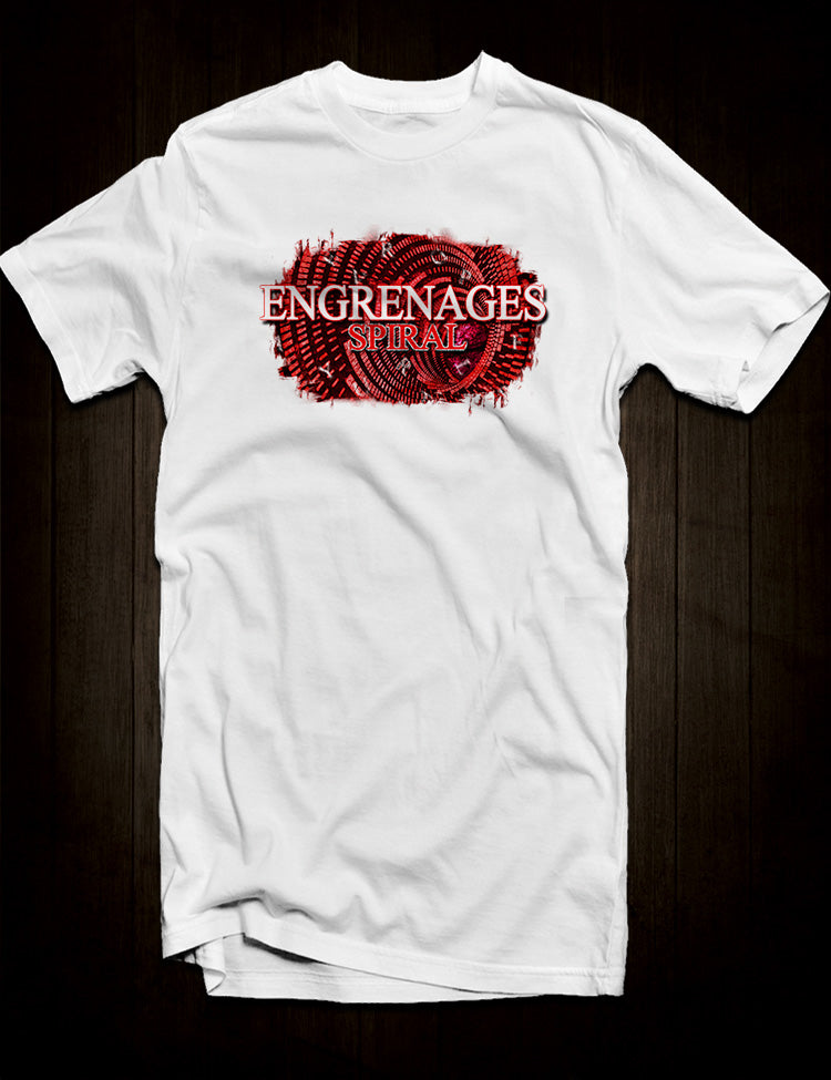 White Engrenages Spiral T-Shirt
