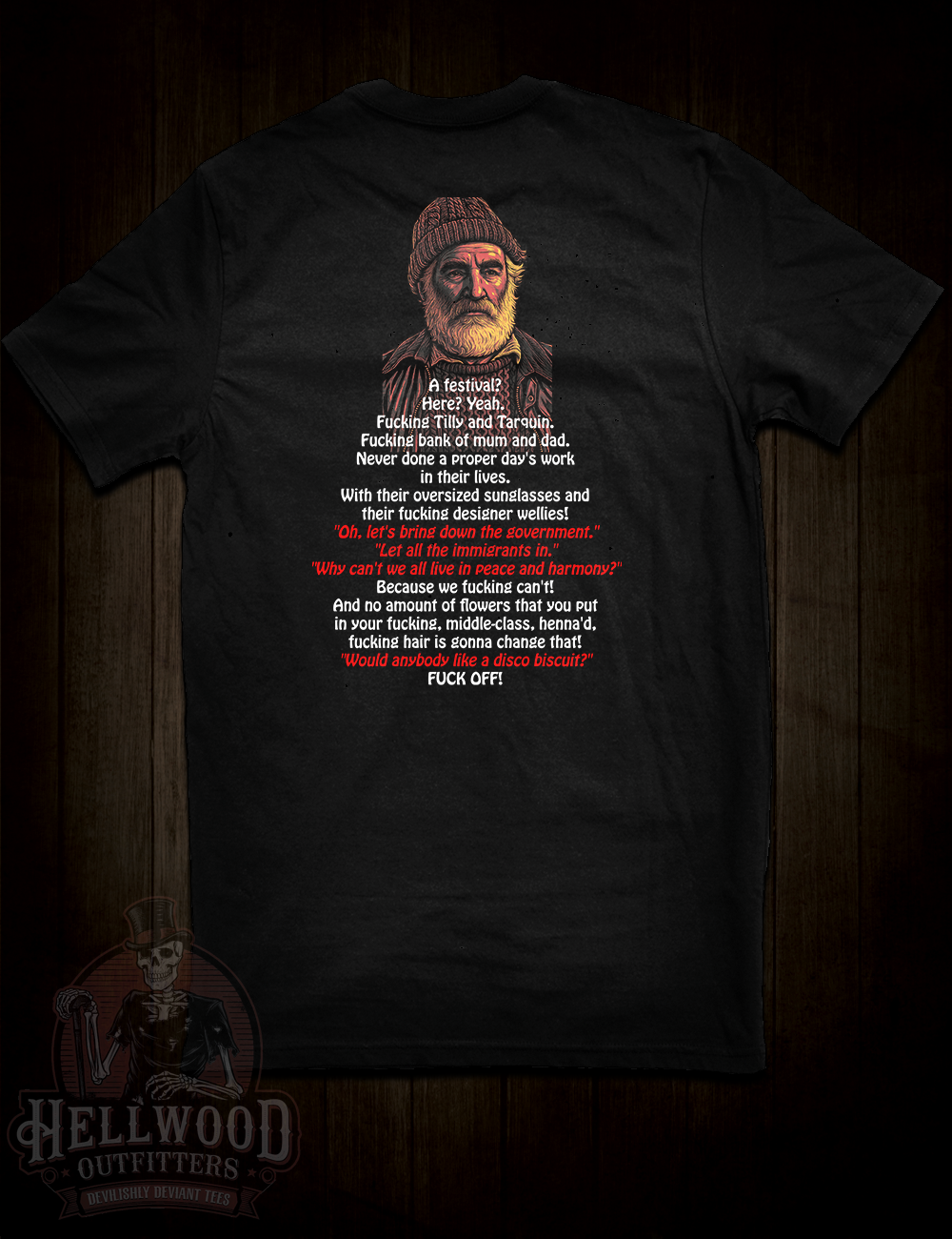 Brassic fan art t-shirt featuring Farmer Jim