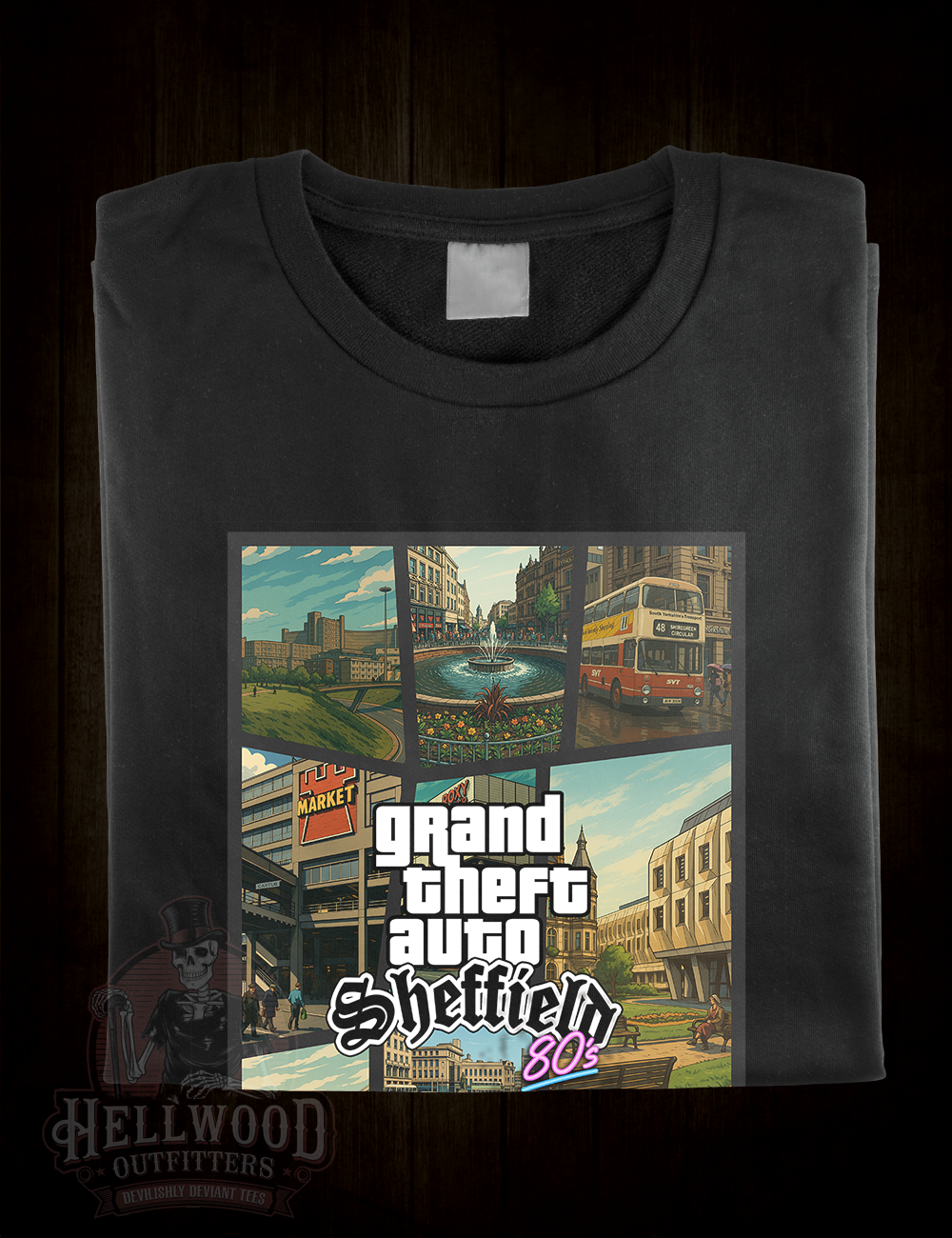 Vintage Sheffield t-shirt with GTA game theme