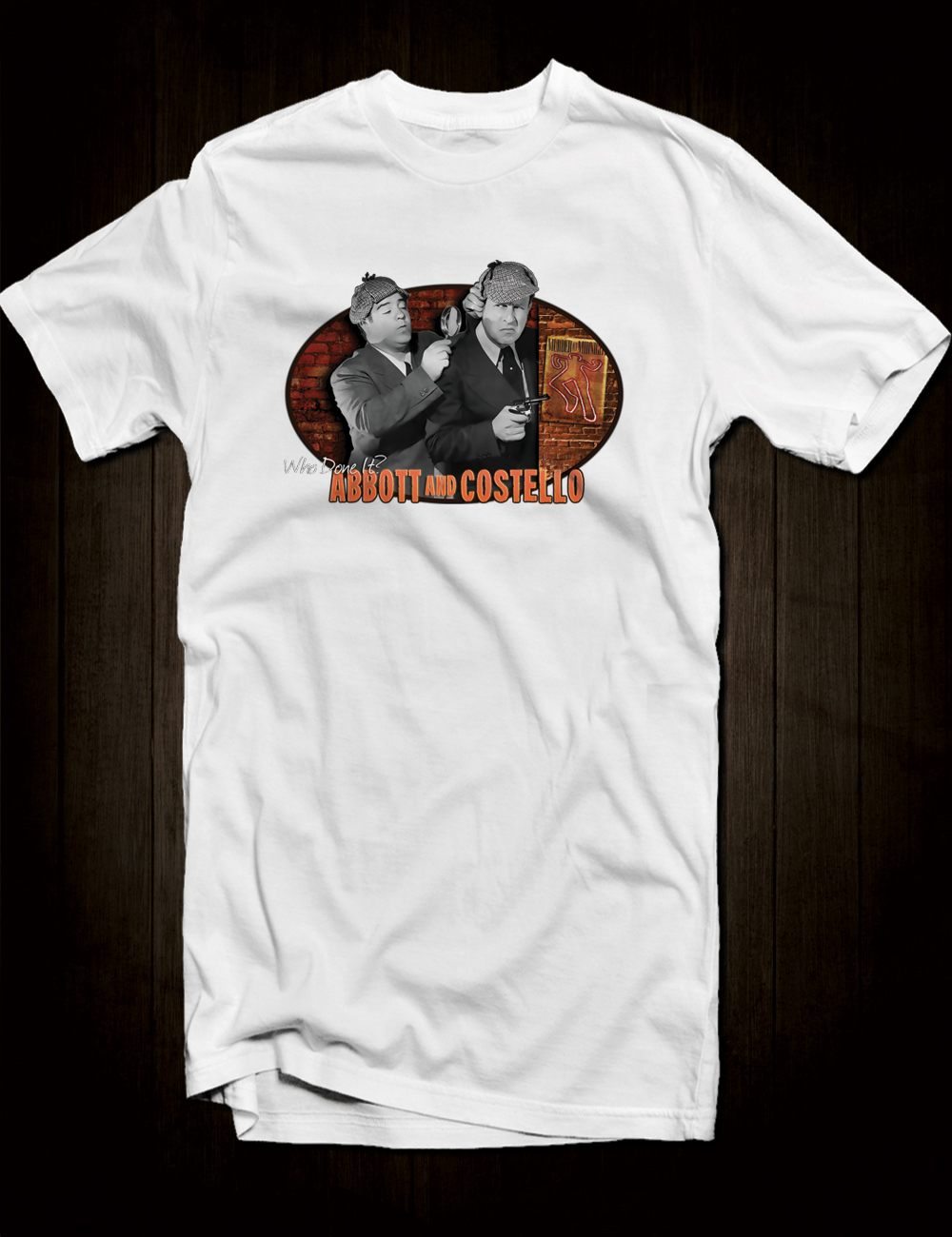 White Abbott And Costello Classic Comedy T-Shirt