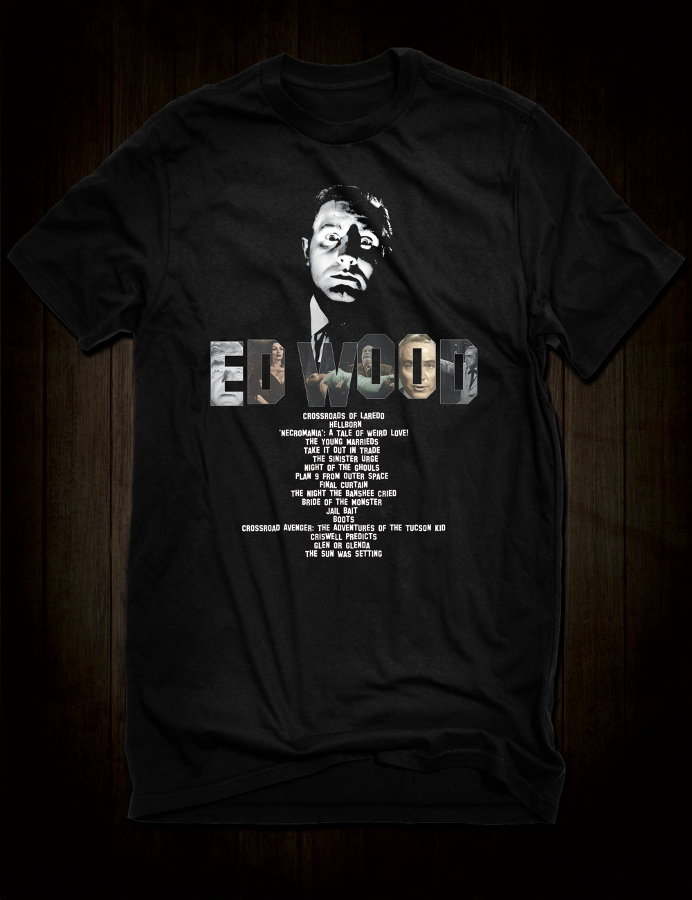 Ed Wood Filmography T-Shirt - Hellwood Outfitters