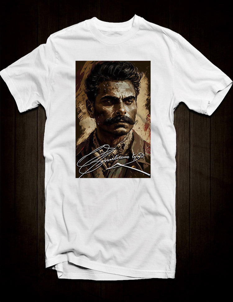 Emiliano Zapata t-shirt with a striking image of the Mexican revolutionary