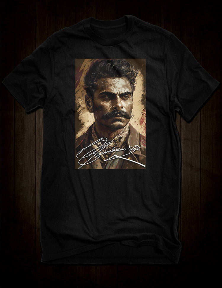 Bold and striking t-shirt with the image of revolutionary leader Emiliano Zapata