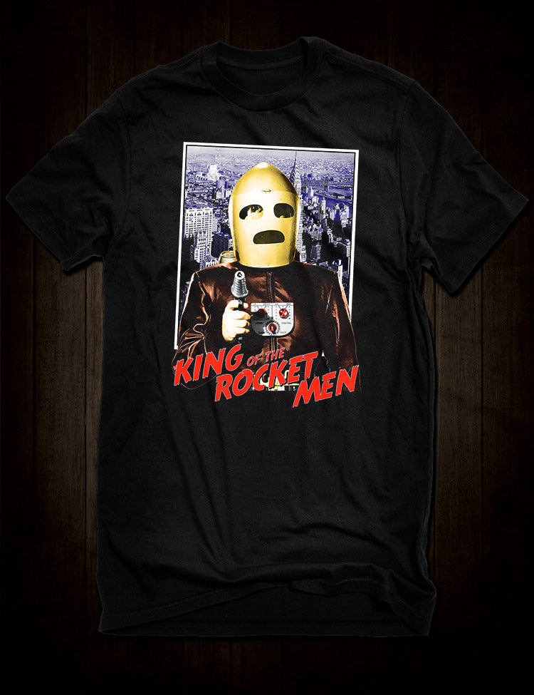 King of the Rocket Men t-shirt featuring the iconic rocket pack
