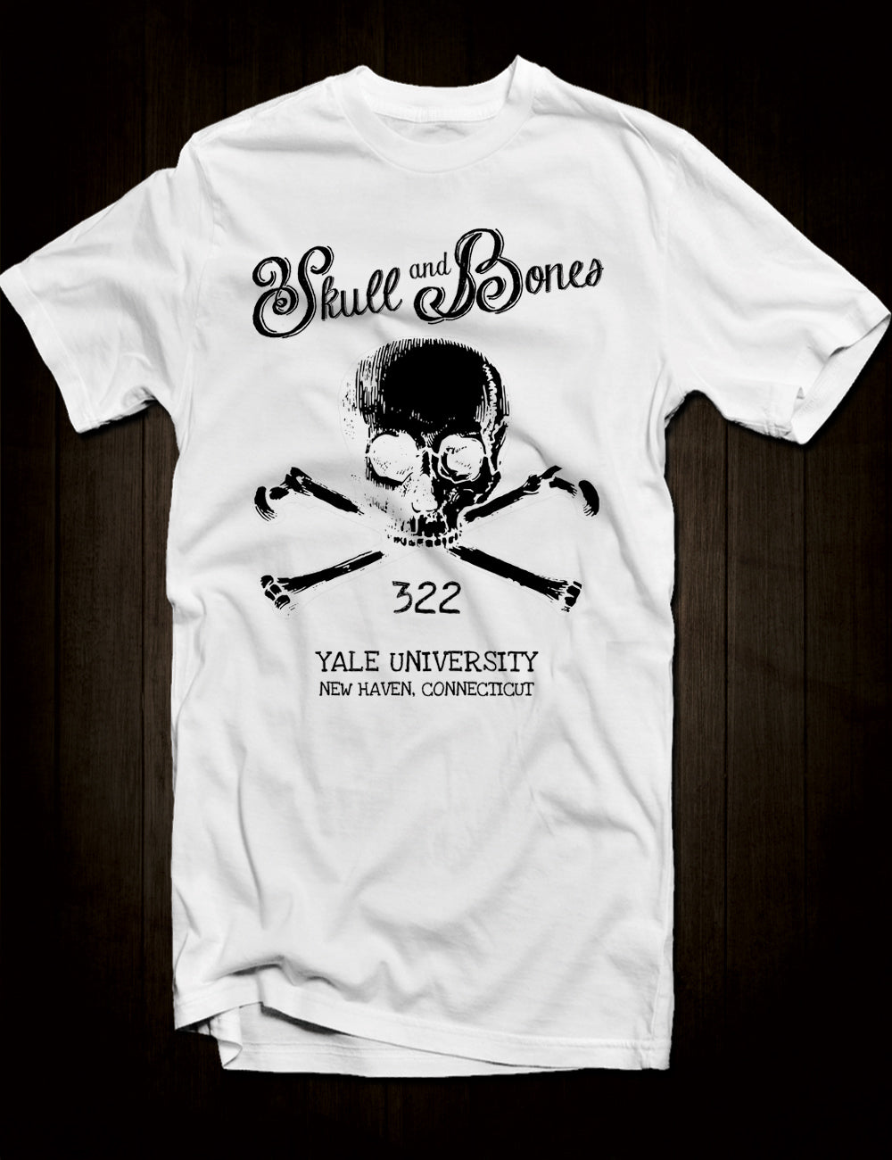 White Yale University Skull And Bones T-Shirt