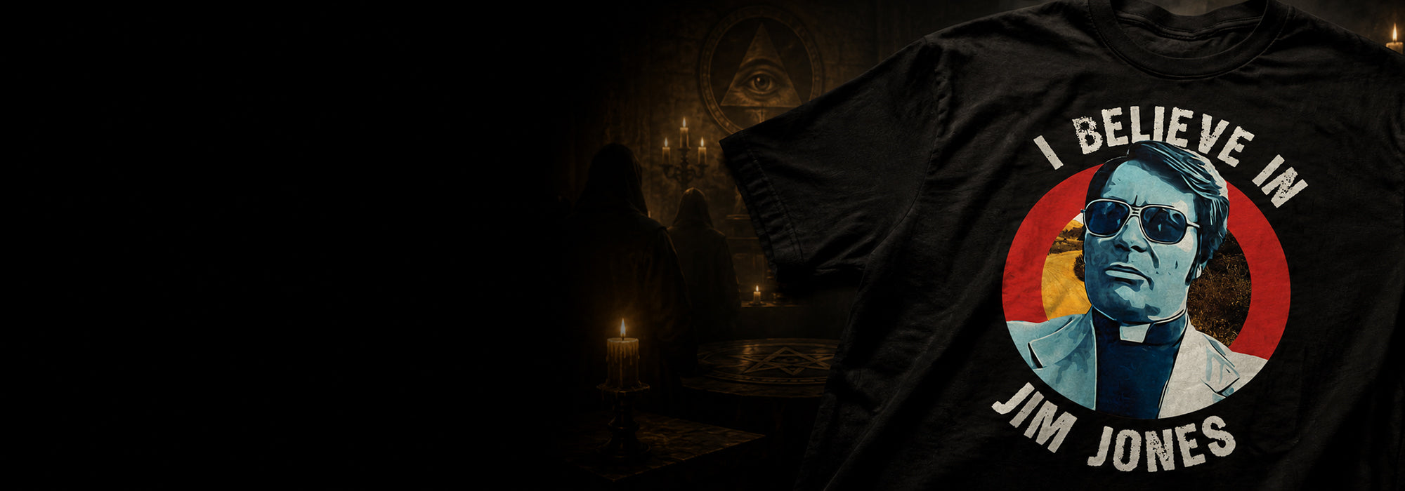 Cults and secret societies t-shirts inspired by notorious groups, hidden orders and esoteric organisations
