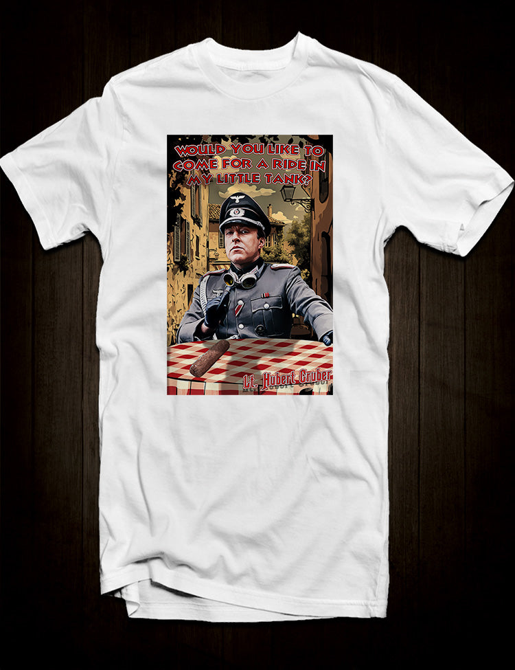 Flamboyant Lt. Gruber character Allo Allo t-shirt