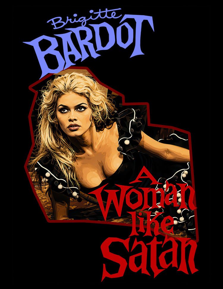 Vintage French cinema design based on Julien Duvivier's A Woman Like Satan