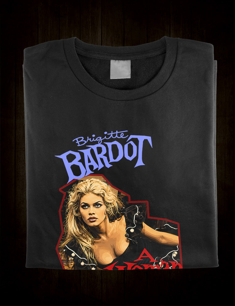 Retro Brigitte Bardot T-shirt inspired by late 1950s continental cinema