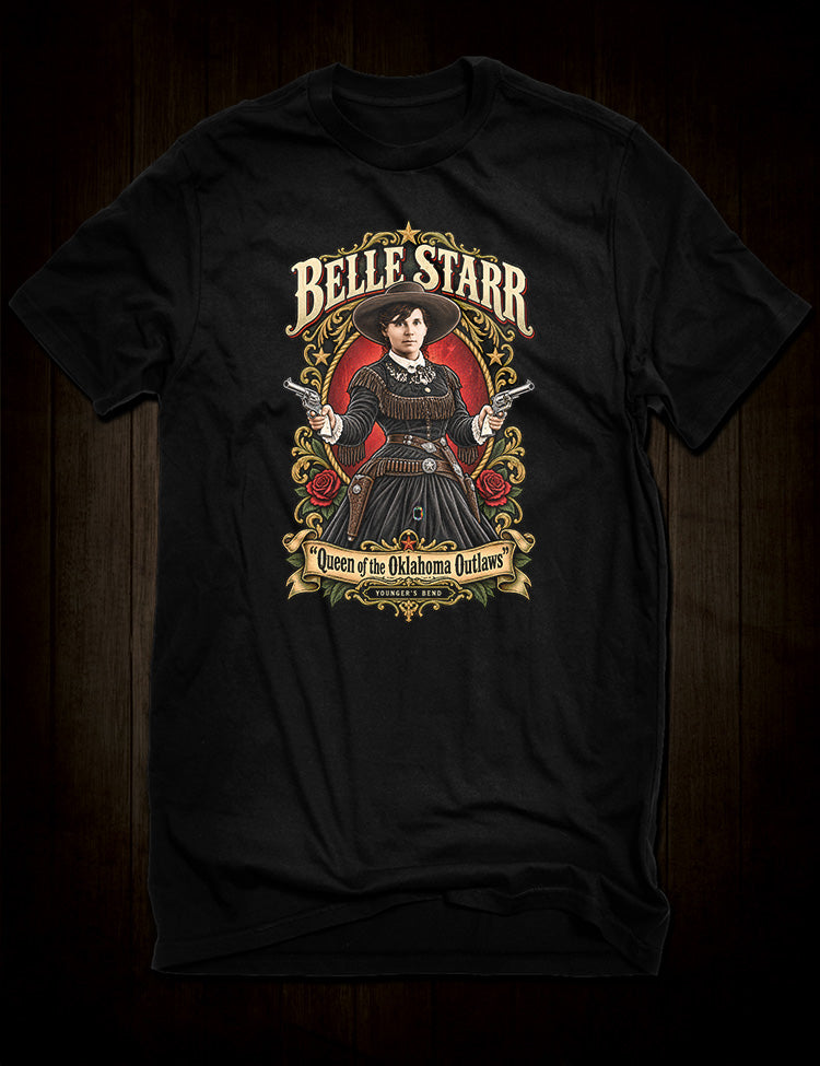 Belle Starr T-Shirt inspired by the legendary American Old West outlaw