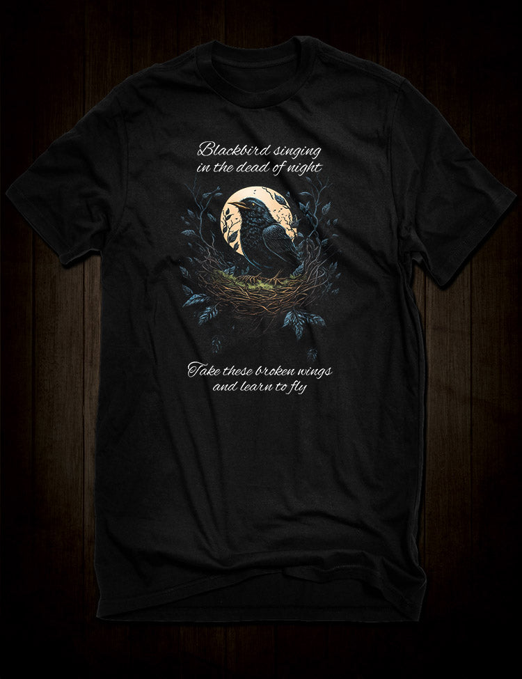 Blackbird Beatles lyric t-shirt design