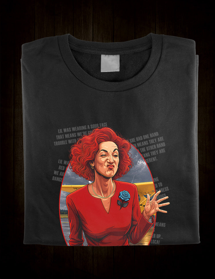 Surreal David Lynch movie graphic referencing Lil's coded gestures and Blue Rose pin