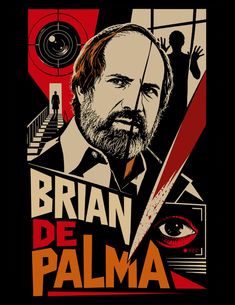 Cult cinema T-shirt featuring filmmaker Brian De Palma