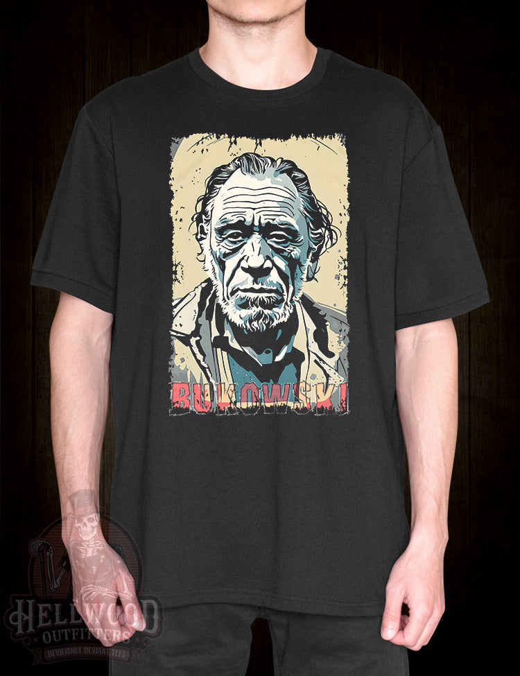 Bukowski T-Shirt featuring a portrait of Charles Bukowski