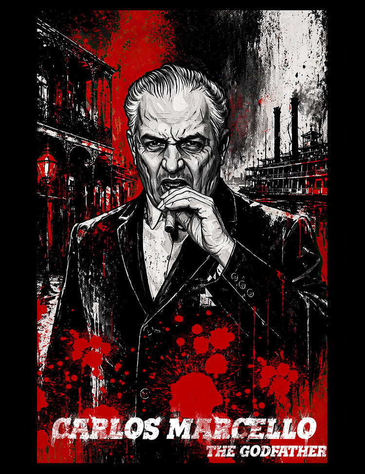 Carlos Marcello The Godfather noir graphic design t-shirt