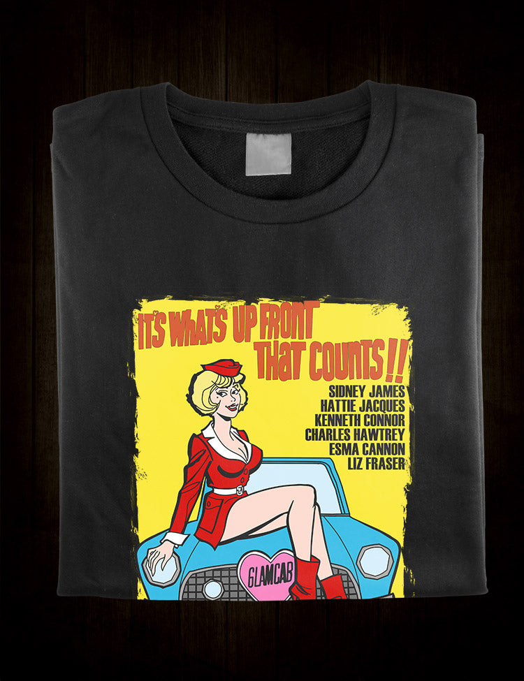 Carry On Cabby T-Shirt: Order yours today and show your love for this classic British comedy film!