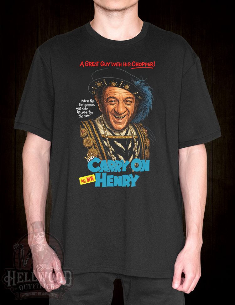 Sid James as King Henry on classic movie t-shirt