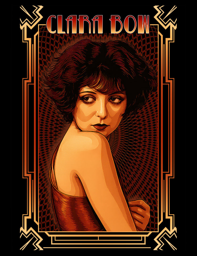 Clara Bow silent film star vintage Hollywood artwork