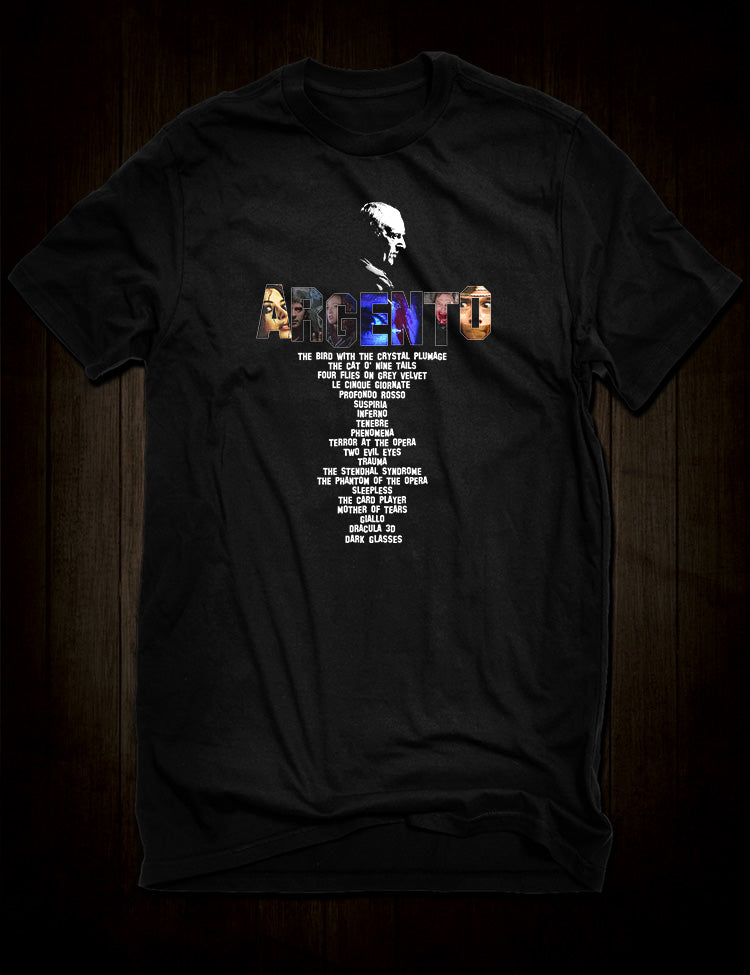 Classic Horror Fashion - Dario Argento Filmography Tee