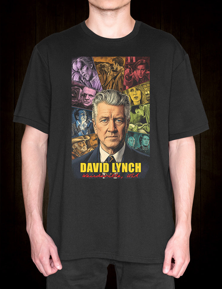 Weirdsville USA graphic tee artwork inspired by David Lynch films including Blue Velvet and Eraserhead
