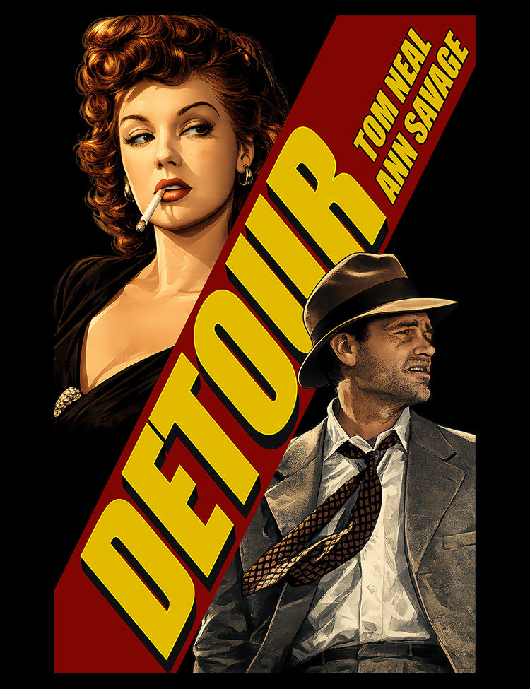 Detour 1945 film noir graphic tee