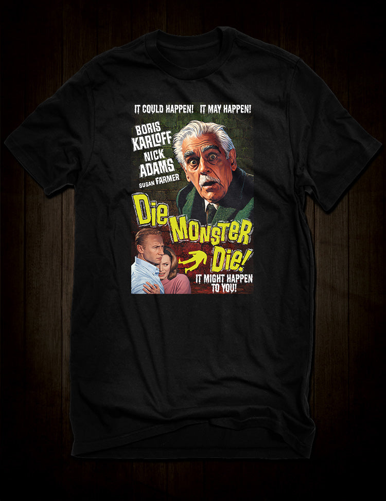 Die Monster Die T-Shirt inspired by the 1965 Boris Karloff horror film