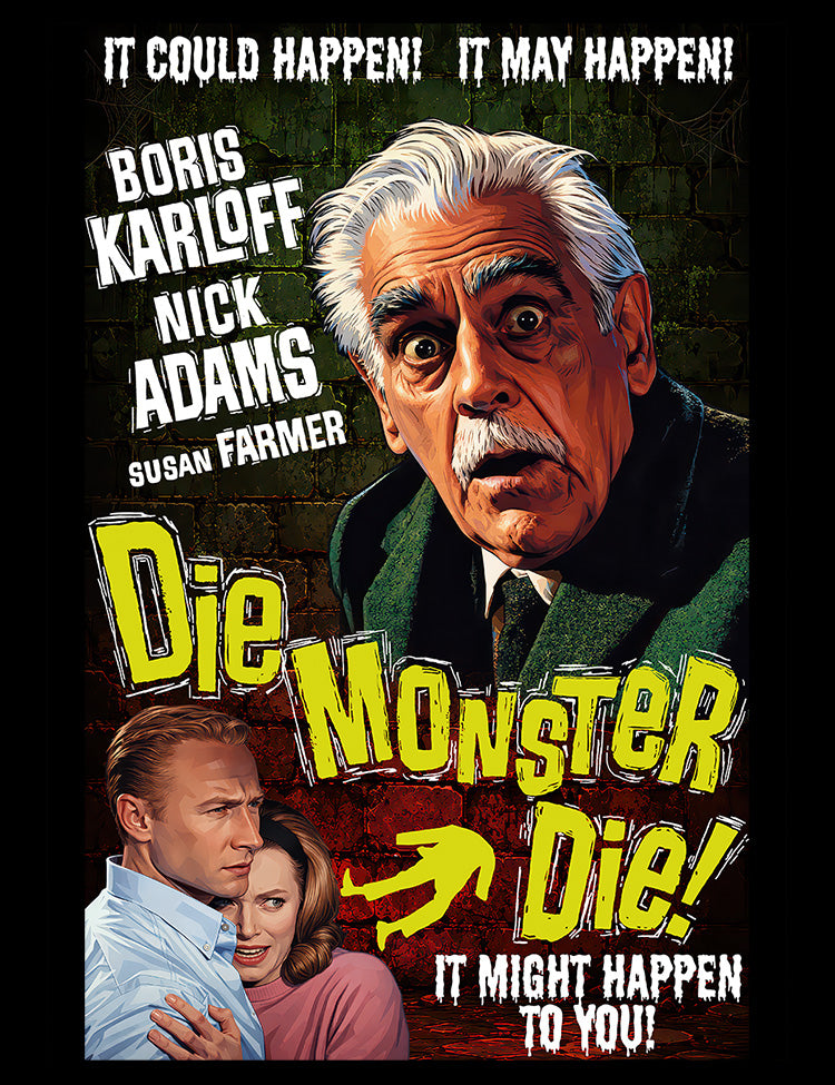 Boris Karloff cult horror movie Die Monster Die graphic T-shirt
