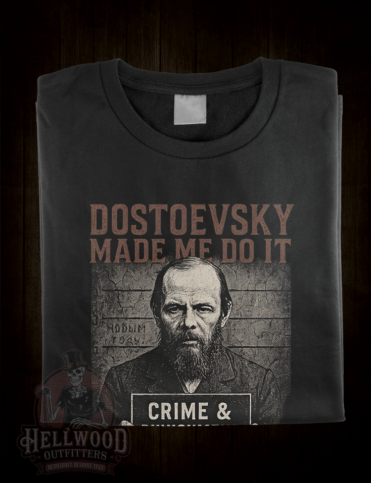 Fyodor Dostoevsky mugshot style graphic tee