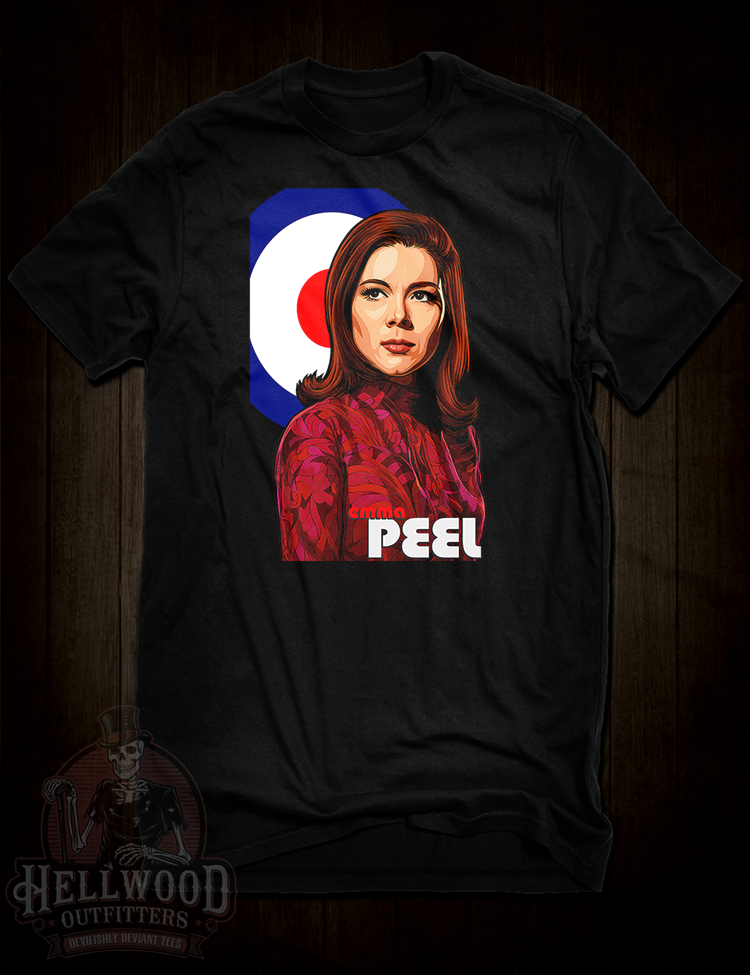 Emma Peel The Avengers T-Shirt Diana Rigg design