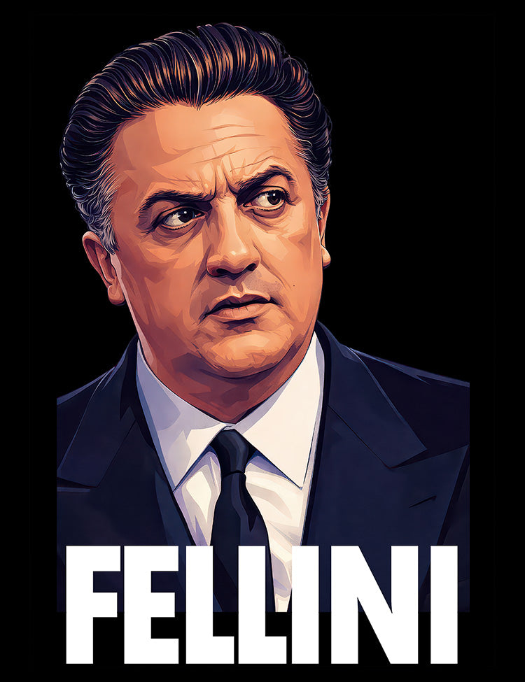 Italian cinema director Federico Fellini graphic T-shirt