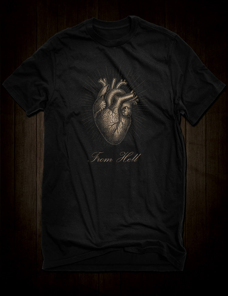 From Hell Heart T-Shirt Jack the Ripper letter design