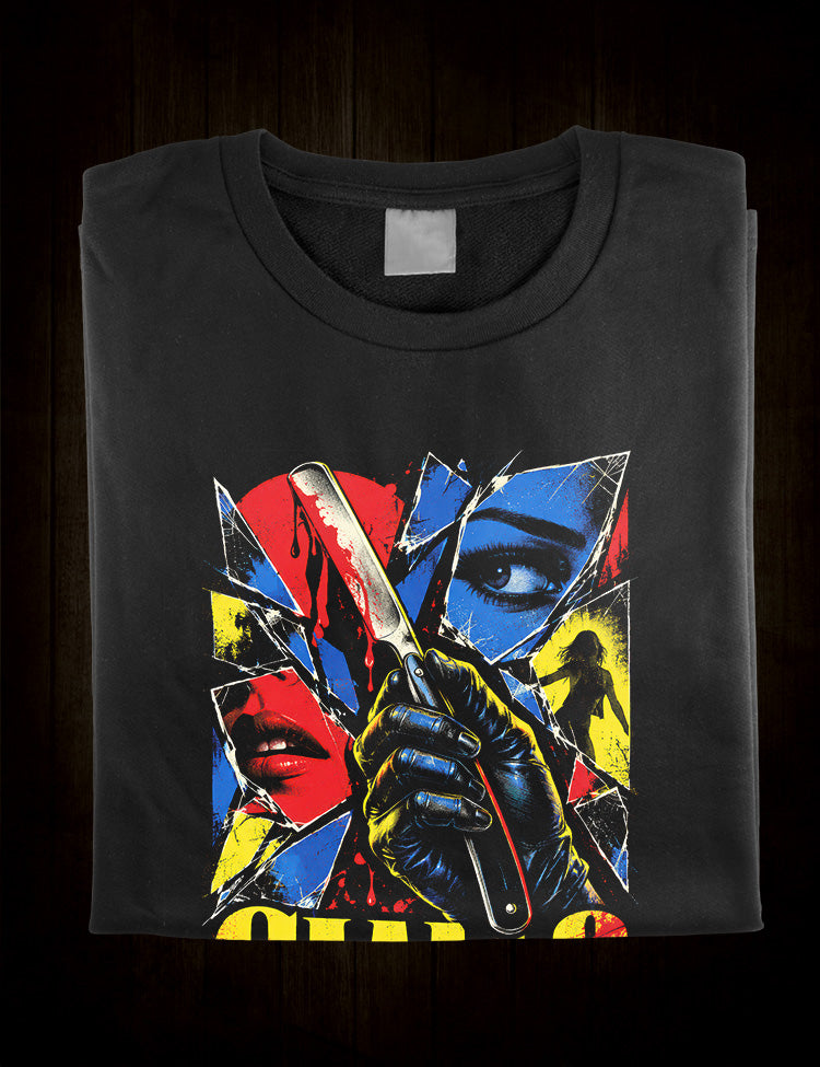 Vintage Italian thriller design celebrating the golden age of giallo films