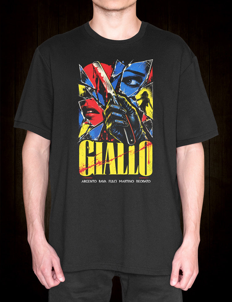 Seventies giallo horror T-shirt for fans of Italian cult cinema