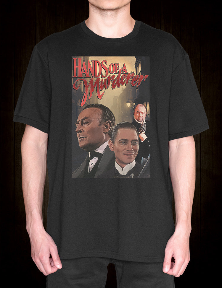 Edward Woodward as Sherlock Holmes Hands of a Murderer t-shirt
