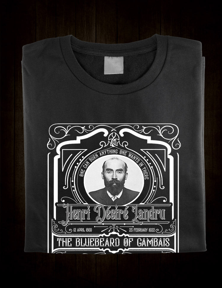 Dark and Haunting Henri Desire Landru T-Shirt - True Crime Enthusiasts