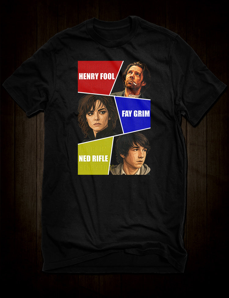 Henry Fool Fay Grim Ned Rifle illustration t-shirt
