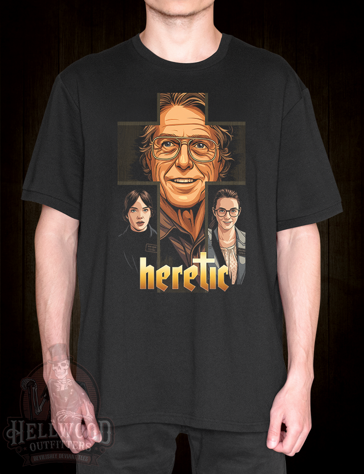 Heretic film t-shirt with eerie minimalist design