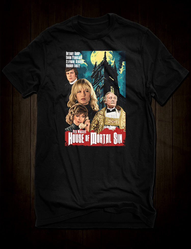 House of Mortal Sin T-Shirt inspired by Pete Walker’s 1976 British horror film