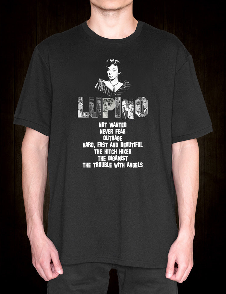 The Hitch-Hiker and The Bigamist director Ida Lupino film tribute shirt
