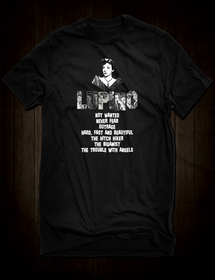 Ida Lupino Filmography T-Shirt featuring the pioneering Hollywood actress and director