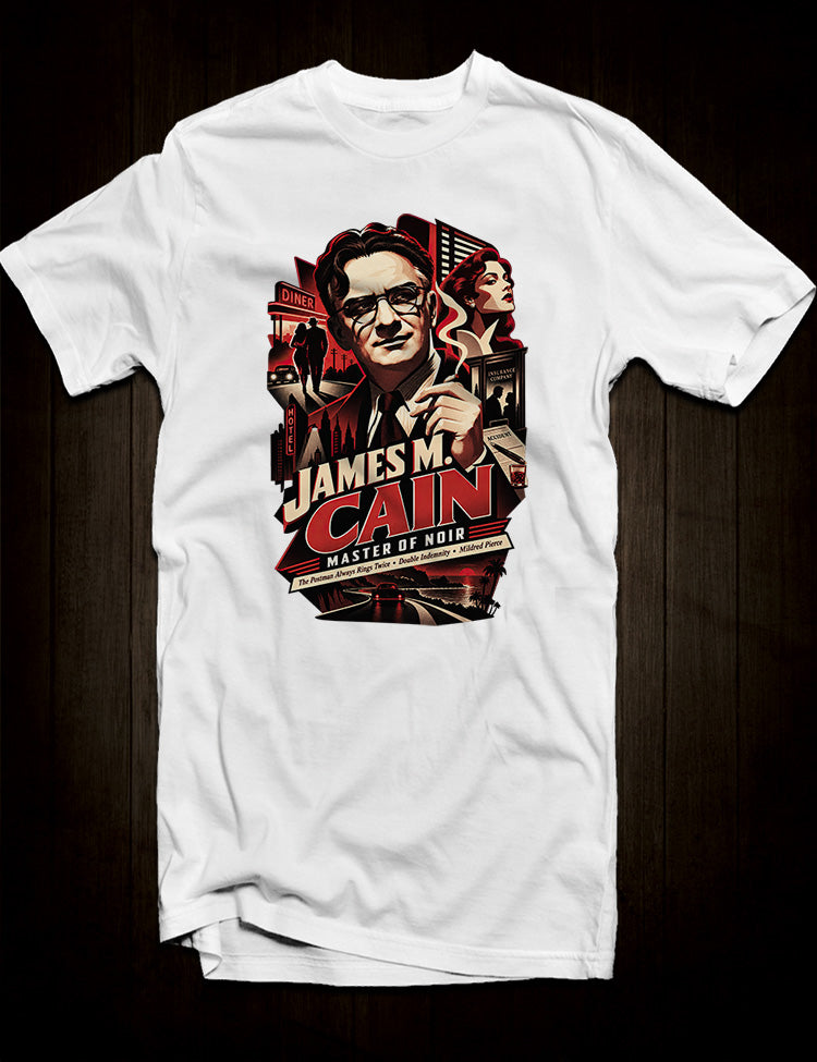 James M. Cain literary T-Shirt for fans of hard-boiled American fiction