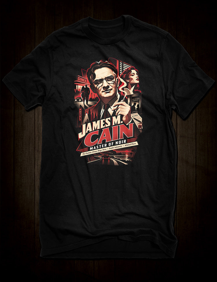 James M. Cain T-Shirt inspired by the American crime novelist and noir writer